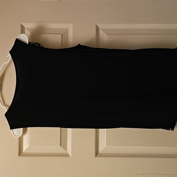 Cable & Gauge Black Tank Top with Leopard Ruffles - Picture 3 of 4